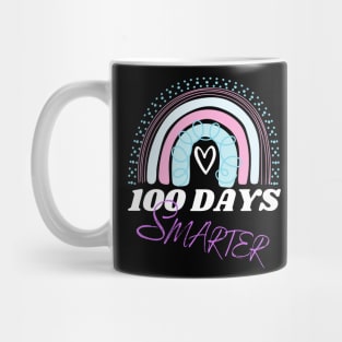 100 Days Smarter Happy 100th Day Of School Rainbow Mug